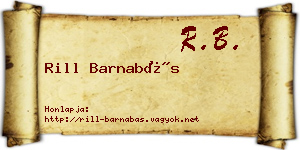 Rill Barnabás névjegykártya